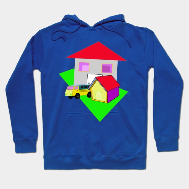 truck, dog house and flat Hoodie by momomoma